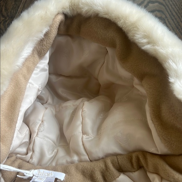 Chloé Tan Coat with Faux Fur Trim 9 months baby Authentic nwt - Picture 11 of 15